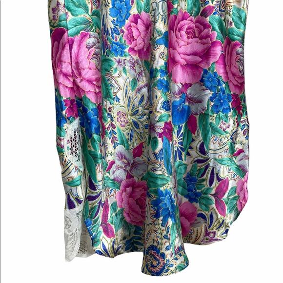 Vtg Victoria's Secret Gold Label Floral Lace Chemise Size Large Whimsy Coquette - Picture 7 of 12